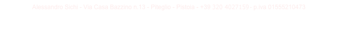 Alessandro Sichi - Via Casa Bazzino n.13 - Piteglio - Pistoia - +39 338 8986990 - p.iva 01555210473

info@lavocedellanatura.it